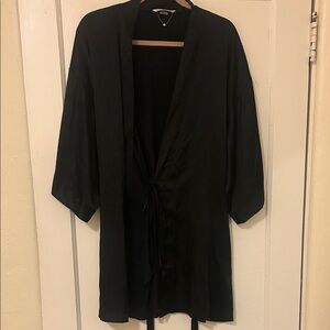 Victoria's Secret Black Satin Robe